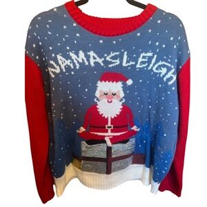 Holiday Santa Sweater - Red and Blue